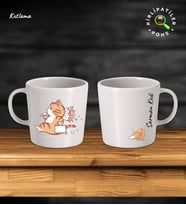 KirliPatiler Taş Kupa Fincan Üzeri Duygusal Kedi Baskılı (Model 4)