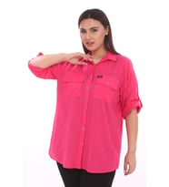 %100 Cotton Büyük Beden Natural Gömlek