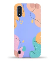 PrintiFy Samsung Galaxy M01 Uyumlu Lansman Kılıf Karışık Renkler Tasarımlı İçi Kadife Kapak (Lila)