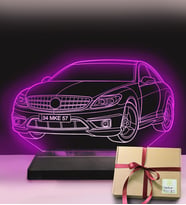 Kişiye Özel Araba Modelli Led 3D Hediyelik Lamba (Pembe)