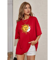 Unisex Larks' Tongues in Aspic Baskılı T-shirt (Kırmızı)