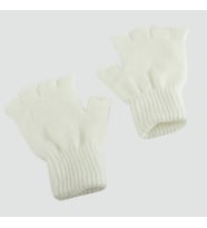 unisex ucu kesik yün elidiven (Beyaz)
