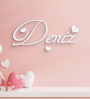 BK Gift Kişiye Özel İsimli Ahşap Duvar Yazısı-2 (Gri)