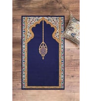 EVDEYA Dijital Baskılı Yıkanabilir Şık Motifli Namazlık Seccade 70x130 Cm 18 Gri (Mor)
