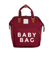 BAGMORİ Baby Bag Baskılı Cepli Anne Bebek Bakım Sırt Çantası (Bordo)