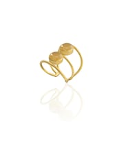 Kadir Jewellery 22 Ayar Altın Kaplama Kadın Zirkon Taşlı Yüzük (Sarı)