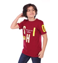 Toontoy Erkek Çocuk Fashion Baskılı Tişört (Bordo)