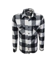 Ronex R01212 Erkek Oduncu Cepli Düğmeli Büyük Kareli Gömlek - R01212 - Siyah - ST01212-Siyah-XXL (Siyah)