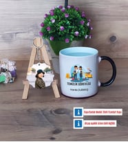 Temizlik Görevlisi Kupa Bardak Beyaz ve Fotoğraflı Ahşap Anahtarlık Hediye (Model 9)