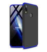 Xiaomi Redmi Note 7 GKK Kılıf 360 Derece Tam Koruma (Mavi-Siyah)