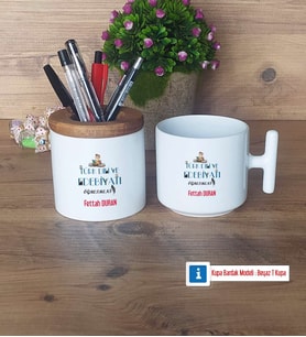 Erkek Türk Dili ve Edebiyatı Öğretmenine Hediye Kalemlik, Kupa Bardak T Kişiye Özel Hediye (Model 1)