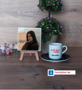 Sosyal Hizmet Uzmanı Fotoğraflı Dekoratif Taş, Ahşap Altlıklı Türk Kahvesi Fincanı Hediye (Model 7)