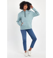 Süperlife Kadın Kapşonlu Regular Fit Baskılı İnce Sweatshirt SPR21K61 (Mint Yeşili)
