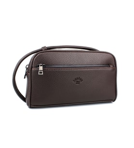 Erkek El Çantası Portföy Çanta İki Bölmeli El Çantası Clutch Çanta (Kahverengi)