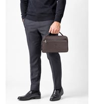 Erkek El Çantası Portföy Çanta İki Bölmeli El Çantası Clutch Çanta (Kahverengi)