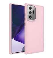 Samsung Galaxy Note 20 Ultra Kılıf Metal Çerçeve Lansman Silikon Kapak (Pembe)