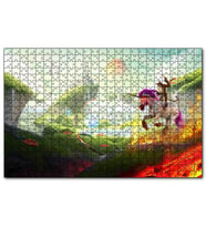 Cakapuzzle Çizmeli Kedi ve Unicornun Şato Saldırısı  Puzzle Yapboz MDF (Ahşap) (500 Parça)