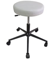 Tabure Konik Siyah Ayaklı Krom Tabure (Beyaz)
