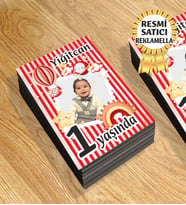 8 Temalı Kişiye Özel Resimli Doğum Günü Magneti  8x6 Cm 10 Adet (Kırmızı)