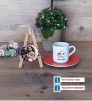 Drama Öğretmeni Türk Kahvesi Fincanı Ahşap Altlıklı ve Fotoğraflı Ahşap Anahtarlık Hediye Öğretmenler Günü Hediyesi (Model 8)