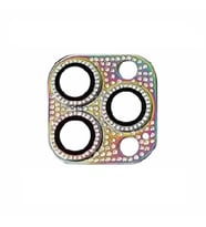 Uyumlu Model Apple iPhone 11 Pro Full Taşlı Kamera Lens Koruyucu Çerçeveli Koruyucu CL-08 (Çok Renkli)