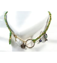 Choker Gold Zincir Kolye (Yeşil)