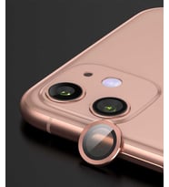 Uyumlu Model Apple iPhone 11 Kamera Lens Koruyucu Çerçeveli Koruyucu CL-07 (Rose)