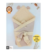 KIŞLIK KALIN BEBEK BATTANİYESİ %100 PAMUKLU DOĞAL ORGANİK UYKU KUNDAĞI HASTANE ÇIKIŞI YENİDOĞAN ÖRTÜ (Sütlü Kahve)