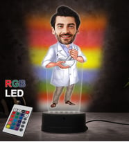 Doğum Günü Hediyesi,Sevgiliye Hediye, Kişiye Özel Fotoğraflı Eczacı Karikatür 3D Led Lamba (RGB)