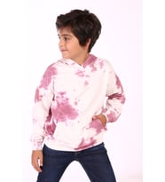Toontoy Erkek Çocuk Kapüşonlu Bastik Desenli Sweatshirt (Bordo)