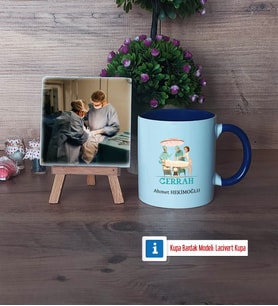 Cerraha Hediye Fotoğraflı Dekoratif Taş, Kupa Bardak Beyaz Hediye (Model 3)