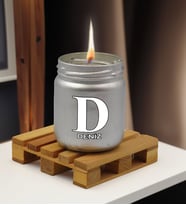 BK Gift Kişiye Özel DTF İsimli Renkli Cam Kavanozda Kokulu Mum-2(13 Renk Seçeneği), Arkadaşa Hediye, Sevgiliye Hediye, Doğum Günü Hediyesi (Gümüş)