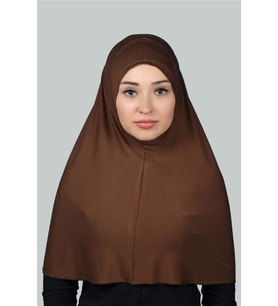 Hazır Türban Pratik Eşarp Tesettür Hijab - Namaz Örtüsü (XL) (Çikolata)