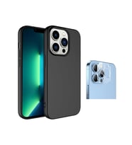 Vendas iPhone 14 Pro Uyumlu (14 Pro) W-Lansman Serisi İçi Kadife İpek Dokulu Lansman Kılıf + Kamera Lens Koruyucu (Siyah)