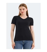 Slazenger Vivek Kadın Basic Kısa Kol T-shirt - Slazenger - Beyaz - ST01393-Beyaz-S (Siyah)