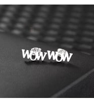 Kişiye Özel 925 Ayar Gümüş Wow Küpe (Gümüş)