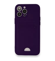 IPHONE 13 PRO MAX UYUMLU KELVİN KARTVİZİTLİ SİLİKON TELEFON KILIF (Mor)