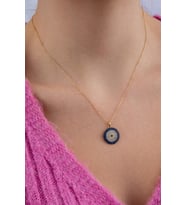 14 Ayar Altın Nazarlık Kolye 4 (Rose)