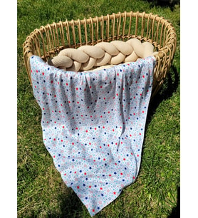 Çok Amaçlı Bambu Kız-erkek Bebek/çocuk Müslin Örtü & Battaniyesi 120x120cm DESENLİ (Kırmızı)