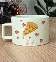 Kişiye Özel Pizza Lover Hediye Pastel Fincan (Yeşil)