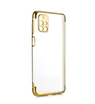 Galaxy M31S Kılıf Zore Dört Köşeli Lazer Silikon Kılıf (Gold)
