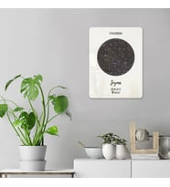 DECORITA Cam Tablo Doğum Günü Hediyesi Yıldız Haritası 30cm x 40cm (Beyaz)