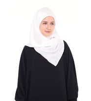 Kadın Saten Krep Düz Parlak Abiye Eşarp (Ekru)
