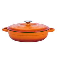 Lava Döküm Yuvarlak Çok Amaçlı Yayvan Tencere New Heritage Serisi Çap(Ø)28cm. (Turuncu)