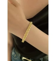 Fiyonk Kuyumculuk  14 Ayar Altın İnce Sıralı Piramitler Kelepçe (Rose)