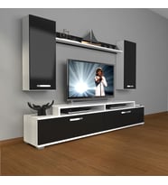 Decoraktiv Ekoflex 7 Slm Tv Ünitesi Tv Sehpası (Beyaz-Siyah)