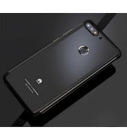 Huawei Y7 2018 Kılıf Dört Köşeli Lazer Silikon Kılıf (Siyah)
