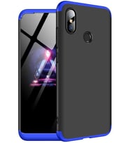 Xiaomi Redmi Note 6 Pro  Kılıf Zore Kamera Korumalı Tam Koruma Ays (Siyah-Mavi)