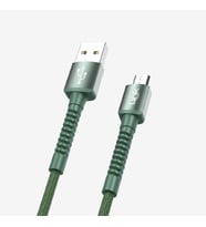 K551 Güvenli ve Hızlı 1m Örgülü Metal Kafa Mikro USB Şarj Kablosu (Yeşil)