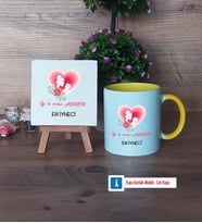 Anneler Günü Hediyesi Dekoratif Taş, Kupa Bardak Kırmızı Hediye (Model 6)